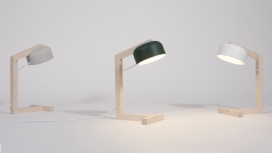 枫木彩瓷色调简单木质台灯-丹麦设计工作室Hans Toft Hornemann作品