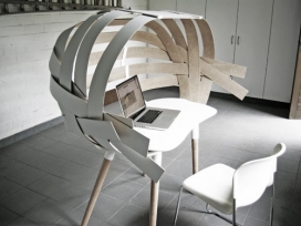 编织交叉服务台椅子-比利时Bram Vanderbeke设计创意家居作品，是一个想法的探索，不仅功能强大，但也是一个地方的隐私