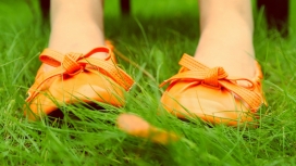 草坪上的女鞋