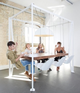 Swing Table秋千椅餐桌设计-英国伦敦Christopher Duffy设计师作品