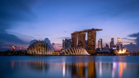 高清晰新加坡花园海湾夜景壁纸