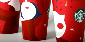 Starbucks Holiday星巴克旅游咖啡包装，标志性的红色星巴克杯庆祝节日季节的开始
