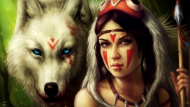 高清晰部落公主与狼的幽灵绘图