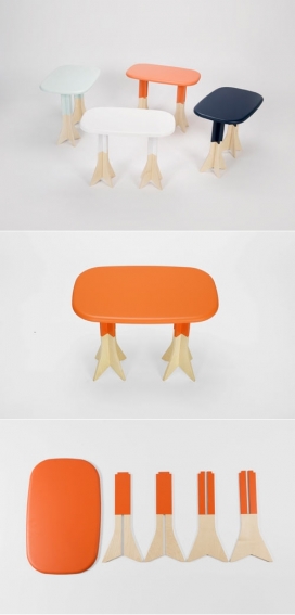动物般脚的凳子-Gentle Giants设计师作品，凳子它们看起来像蹼，鸭脚