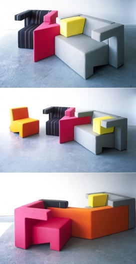 色彩组合沙发家居-英国伦敦Lawrence家居设计师作品