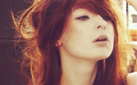 高清晰美丽的红发乱发模型特写