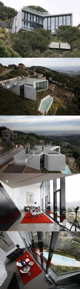 郊区山坡边缘上的X House-西班牙Cadaval & Solà-Morales建筑师作品