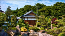 日本花园木屋