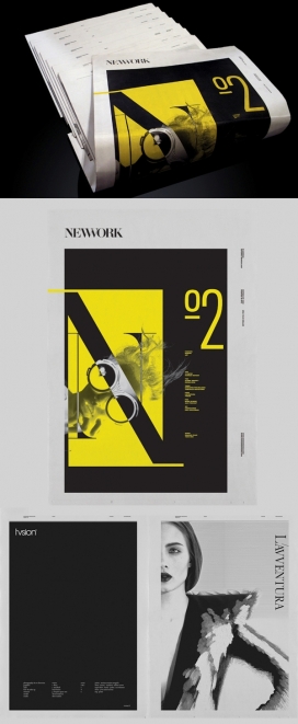 经典黑橙黄NEWWORK杂志第2期封面内页排版设计-美国纽约STUDIO NEWWORK品牌设计机构作品
