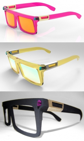 VK Shades时尚太阳镜，利用摩擦配合锁紧结构，创造数以千计的独特颜色眼镜-美国德克萨斯州Kaspar Heinrici工业产品设计师作品