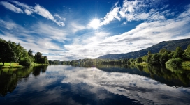 挪威自然湖美景