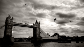 英国伦敦塔桥复古图片