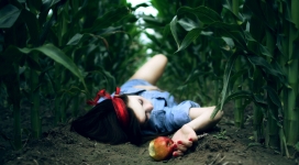 躺在毒苹果旁边的“白雪公主”