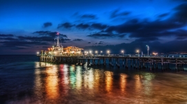 圣莫尼卡码头夜景风景