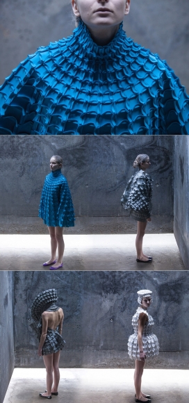 环环相扣的泡沫布料成衣-克罗地亚时装设计师Matija Čop作品