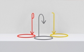 两位年轻设计师创立的箭头圆形区域-设计了三个不同的版本和颜色