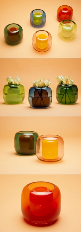 多灯蜡烛笼-一个彩色玻璃泡内形成这些灯笼-挪威设计师Kristine Five Melvær作品
