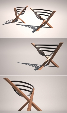 Drienovec交叉皮椅子设计
