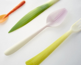 看起来像蔬菜的一次性餐具-采用生物塑料制作