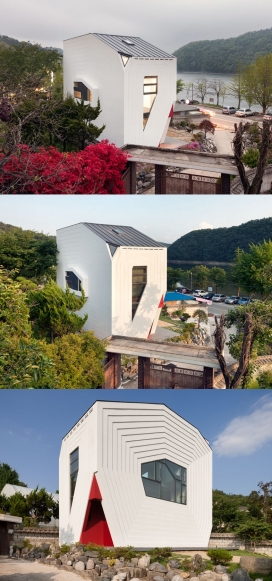 柯南楼-里面居住一个雕像收藏家和他的家人-韩国建筑师Moon Hoon作品