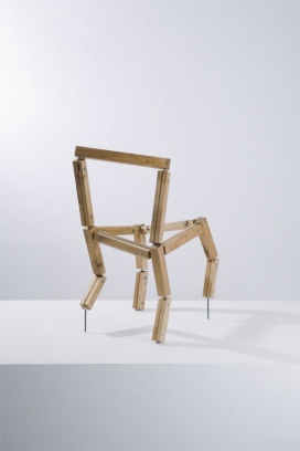 音乐椅-采用樱桃木手工制成，利用特殊的机械接头做关节