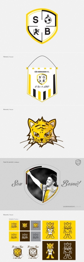 São Bernardo F.C.圣贝尔纳多足球俱乐部新会徽，吉祥物和品牌视觉识别设计