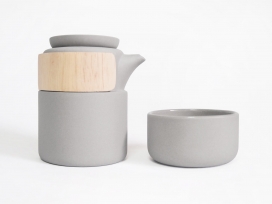 呼吸茶锅-陶瓷和木头制成