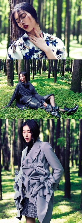 喜欢大自然的女人-刘雯-Grazia格拉齐亚中国9月2013-量身定制的优雅面漆夹克