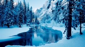 蓝色的冬季景观