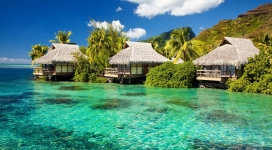 热带岛屿的度假草平房