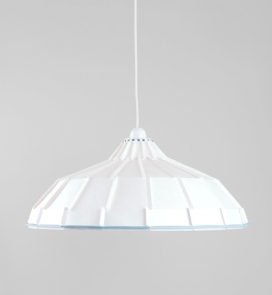 Lulu吊灯-采用人工合成纸状材料制成的重复条状日灯罩，有两个彩色环固定