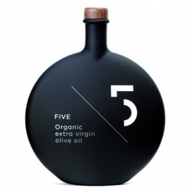5-橄榄油瓶包装设计-简单的圆形瓶和文字设计