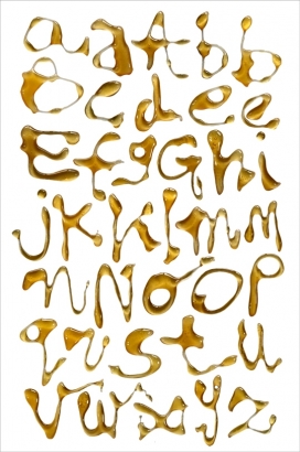 Honey alfabet蜂蜜融焦糖字母设计