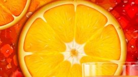 橙色脐橙水果壁纸