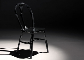 金色菱形金属木制椅子-芬兰设计研究生Mikko Hannula作品