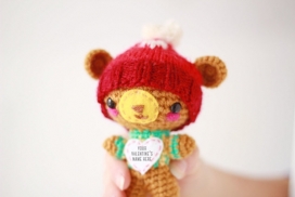 情人节泰迪熊针织玩具