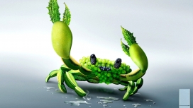 绿色蔬菜水果螃蟹