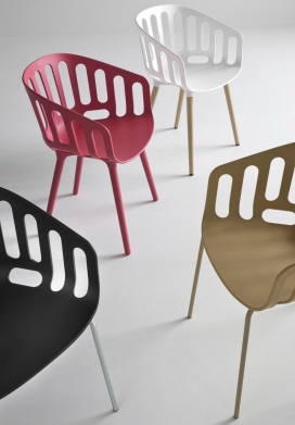 塑料织物Basket椅子-灵感来自传统的柳条家具，这是一个很酷的装饰片具有明显的功能，椅子是容易叠放的、可用于室内或室外。