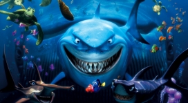 微笑的鲨鱼-海底总动员鲨鱼动漫壁纸
