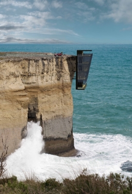 令人眩晕的悬崖屋设计-澳大利亚住房公司Modscape开发的悬崖屋，响应数家极端沿海地点的客户请求，顶楼有一个隐蔽的车库