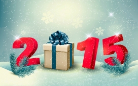 高清晰2015新年数字圣诞礼物壁纸下载