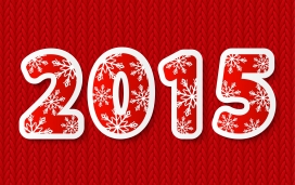 高清晰2015红色新年数字圣诞礼物壁纸下载