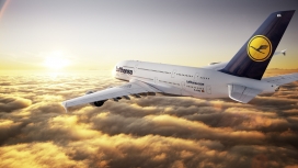 高清晰汉莎航空客车A380飞机壁纸