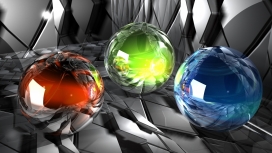 多彩明亮抽象水晶球