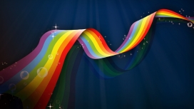 丰富多彩的波浪条纹彩虹线