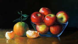 高清苹果橘子水果桌面壁纸下载