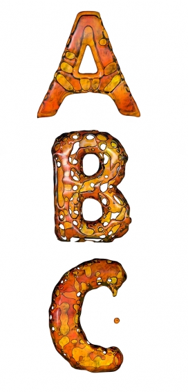 Caramel水晶“虎皮”斑纹字母字体设计
