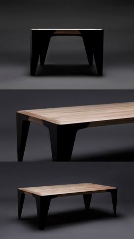 Quadra橡树木制品桌子设计-采用精细木材手工制作，在桌面表面涂了一种高品质的硬蜡油保护涂层，防止变色和防止划伤，留下天然木品质