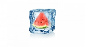冰封冷冻的西瓜水果