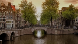 荷兰阿姆斯特丹运河桥